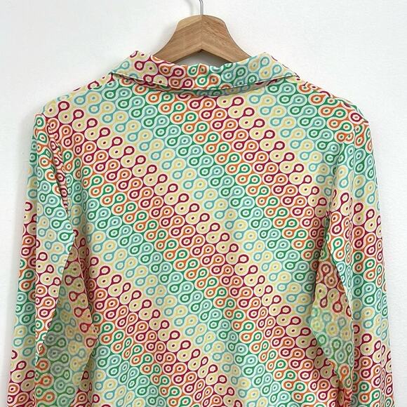 Ibkul Ribbon Candy Ventilated Mesh Quarter Zip Mock Neck Golf Tennis Shirt - L - Picture 4 of 13